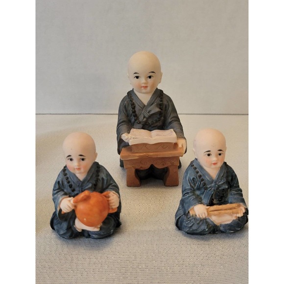 Yejin Craft Little Monks In Various Acts Of Daily Living Asian Tibetan Practice - Picture 3 of 9